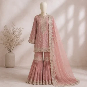 Rose Pink Gharara Suit – Amnas Boutique